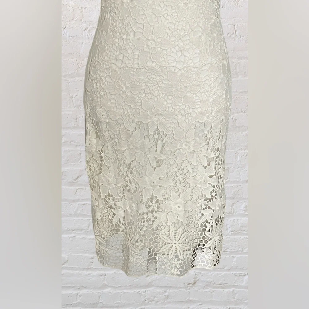 Lauren Ralph Lauren Ivory Floral Net Lace Event Dress Cottagecore Fairy S XS - Picture 6 of 11